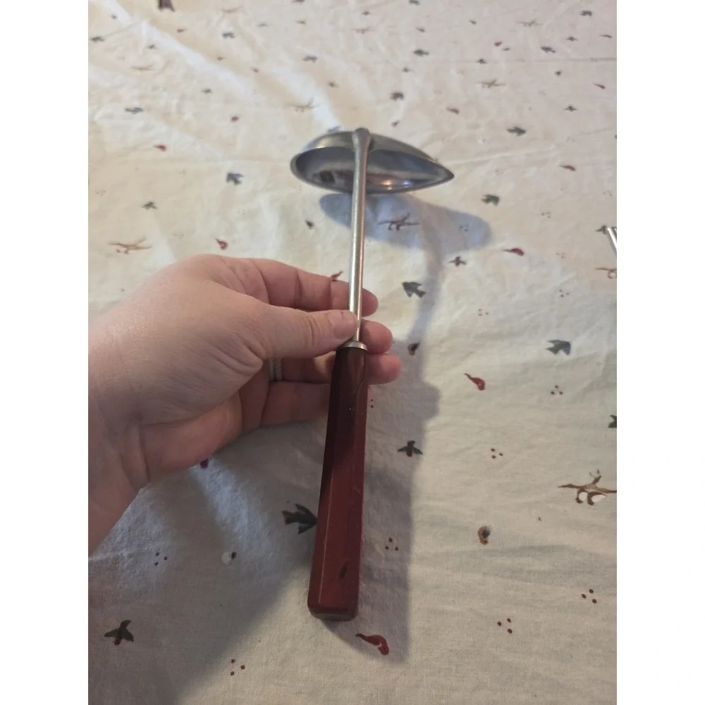 VTG 1950's Corona Red‎ Bakelite Handle Gravy Ladle Retro Serving Spoon Farmhouse
